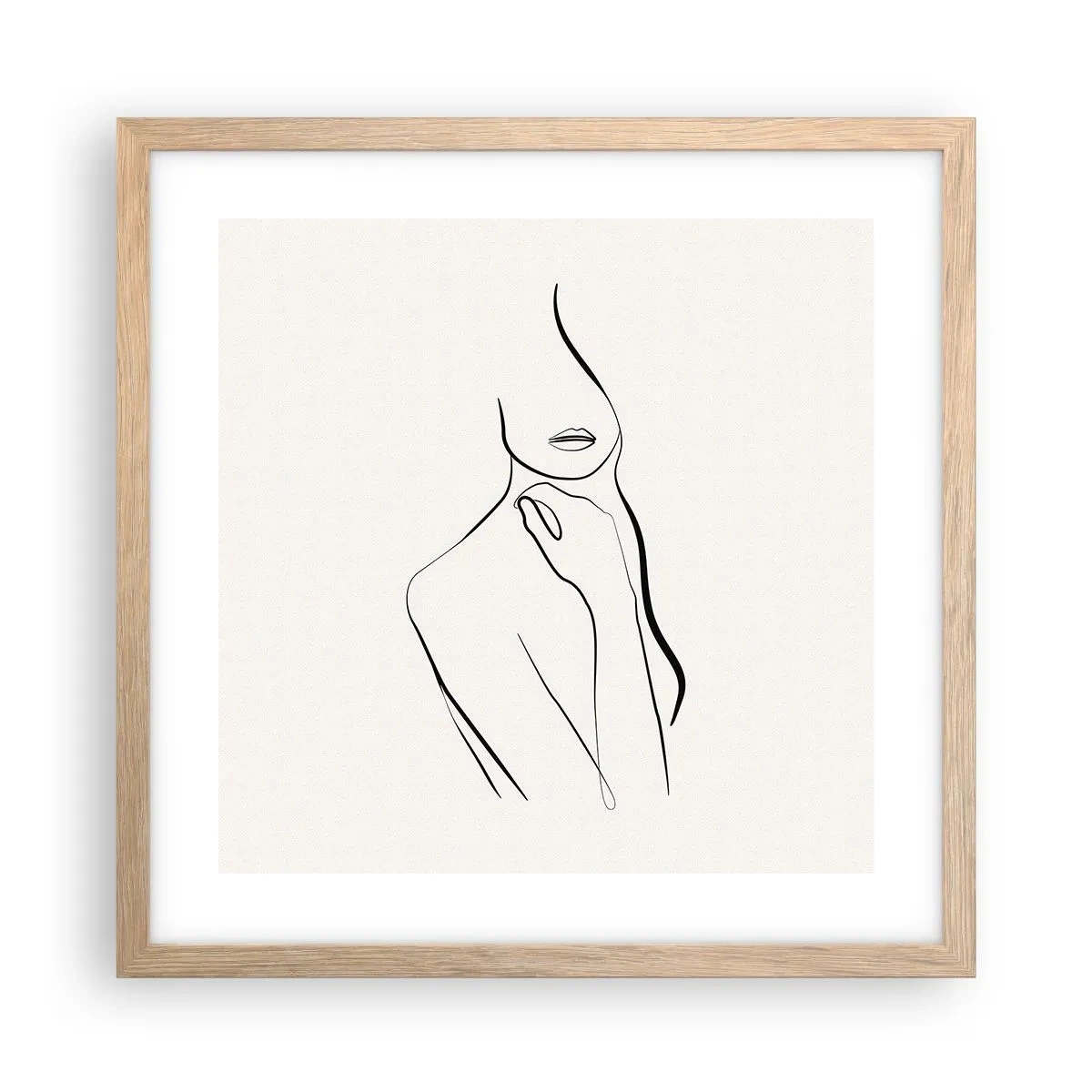 Póster en marco roble claro - Una ola de melancolía - 40x40 cm