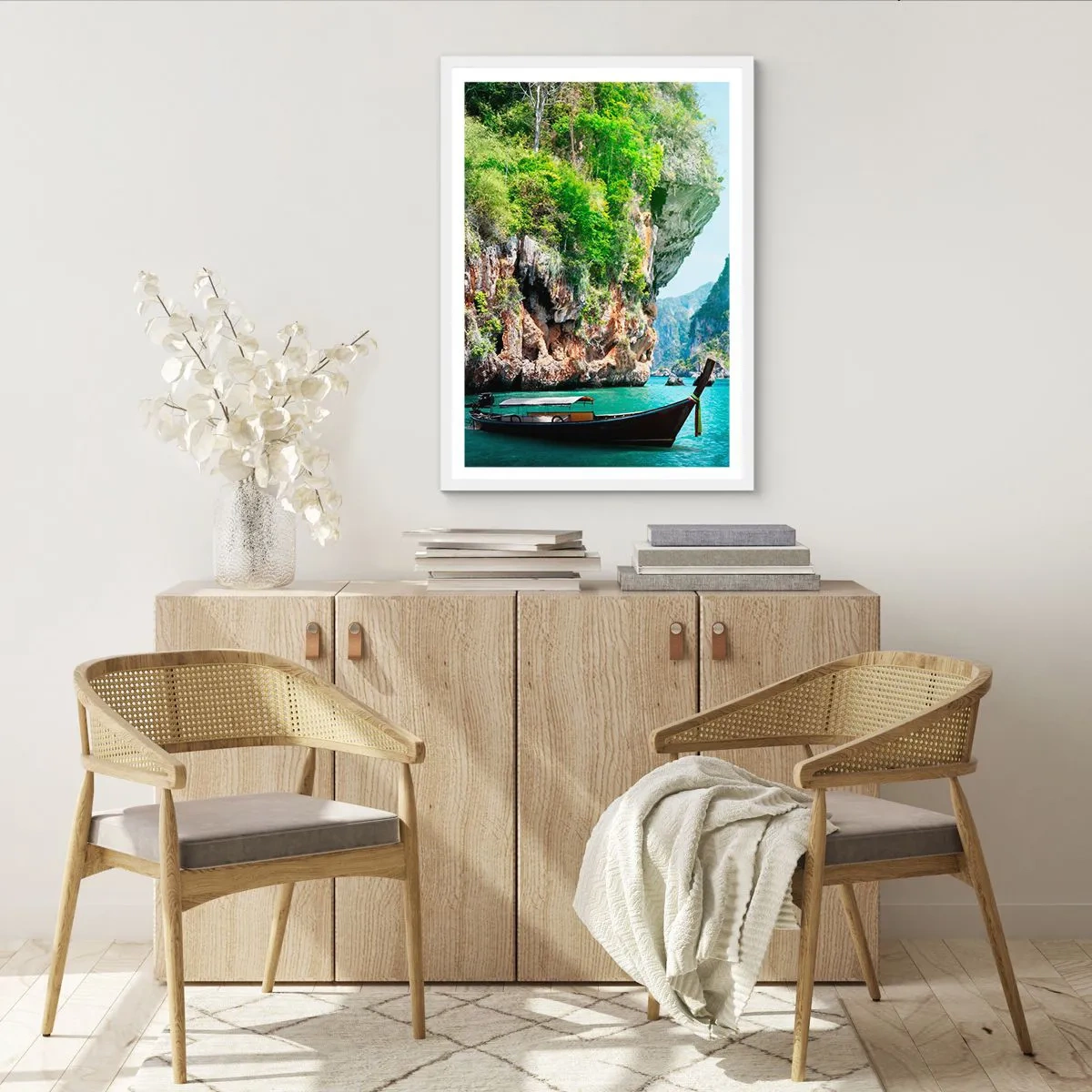 Póster en marco blanco - Una invitación a un viaje exótico - 50x70 cm