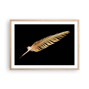 Póster en marco roble claro - Pluma de alta calidad - 70x50 cm