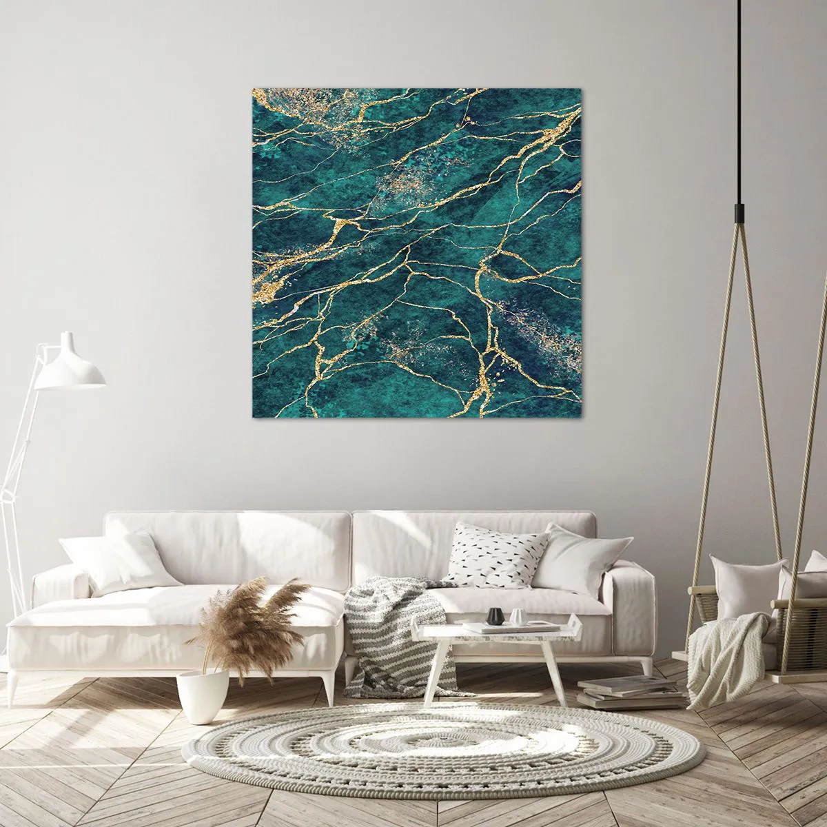 Cuadro sobre lienzo - Impresión de Imagen - Riachuelos de oro - 50x50 cm