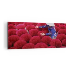 Cuadro sobre lienzo - Impresión de Imagen - En un campo de arroz - 100x40 cm