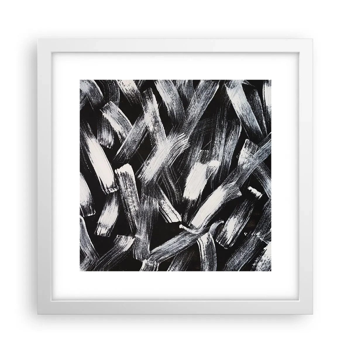 Póster en marco blanco - Abstracción en el espíritu industrial - 30x30 cm