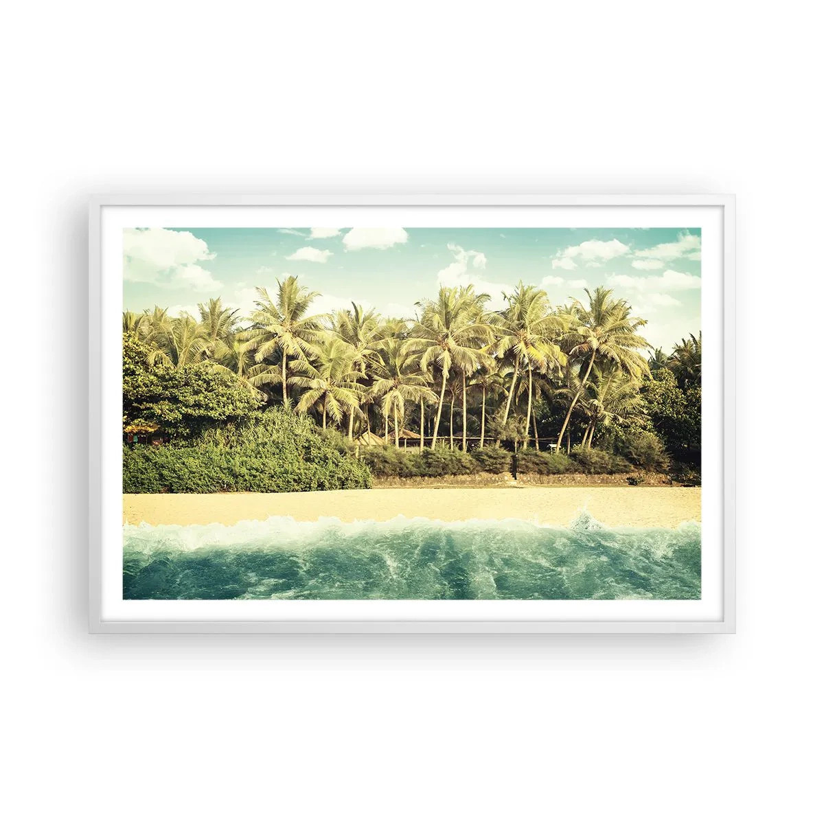 Póster en marco blanco - ¿Qué tal aquí? - 91x61 cm