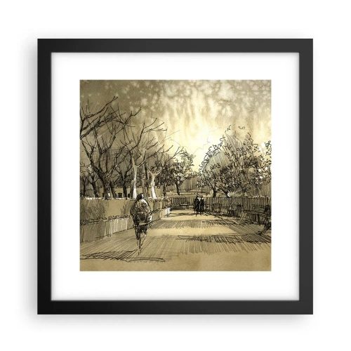 Póster en marco negro - Un momento hecho a pluma - 30x30 cm