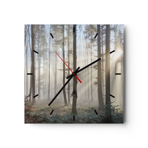 Reloj de pared - Reloj de vidrio - La niebla también está despierta - 40x40 cm