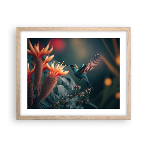 Póster en marco roble claro - Una vida verdaderamente colorida - 50x40 cm