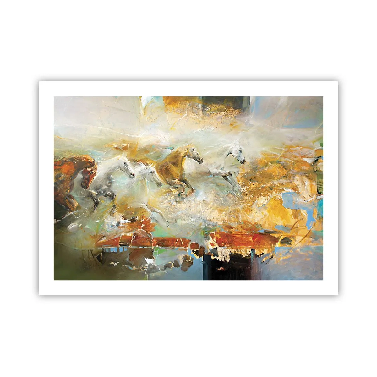 Póster - Galopando a través de la luz - 70x50 cm