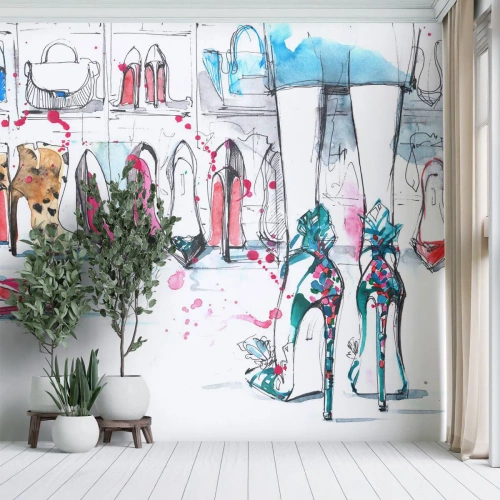 Fotomural Standard Eco - Ábrete, sésamo - Armario de mujer, Moda, Bolsa - 250x175 cm