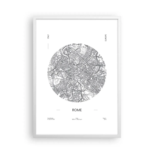 Póster en marco blanco - Anatomía de Roma - 50x70 cm