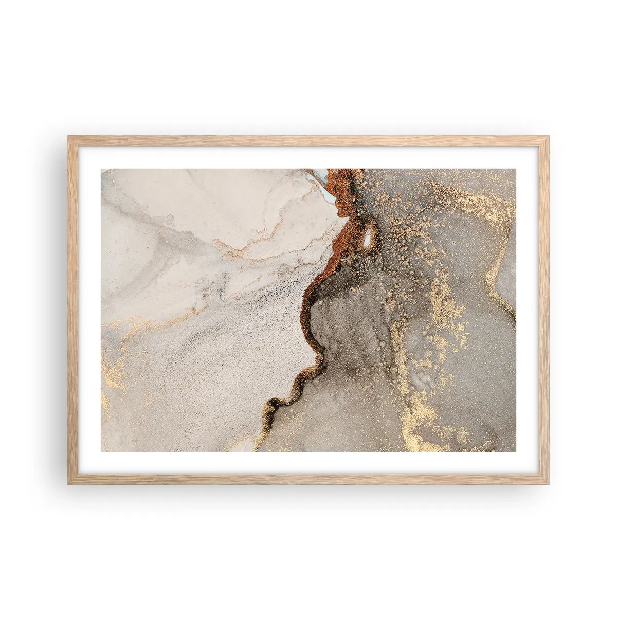 Póster en marco roble claro - En la frontera de los colores - 70x50 cm