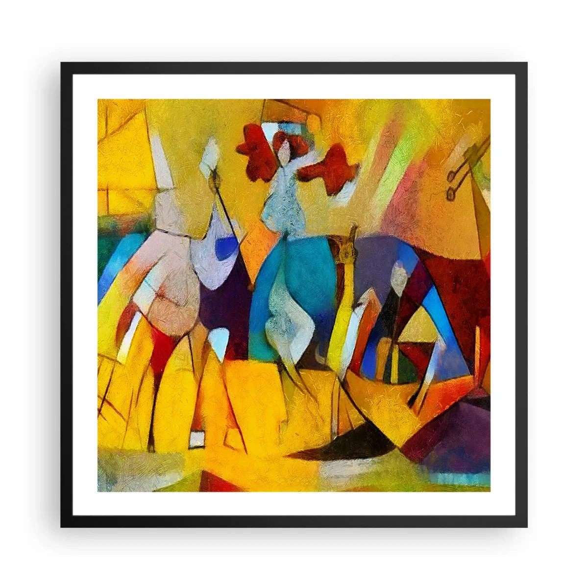 Póster en marco negro - Sol - vida - alegría - 60x60 cm