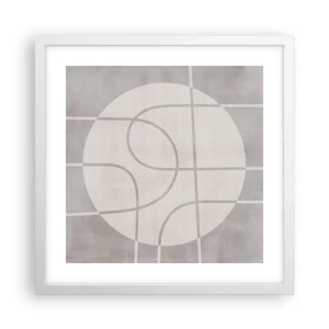Póster en marco blanco - Circular y rectilíneo - 40x40 cm
