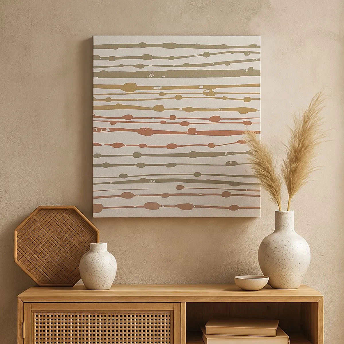 Cuadro sobre lienzo - Impresión de Imagen - Composición de notas musicales - 30x30 cm