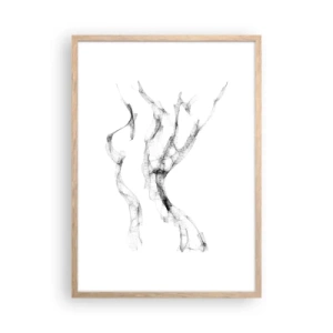 Póster en marco roble claro - Hermosa y fuerte - 50x70 cm