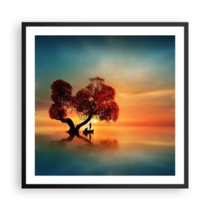 Póster en marco negro - La lejanía y el silencio del mundo - 60x60 cm