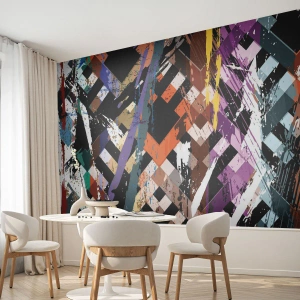 Fotomural Premium Sand - Elevado al cuadrado - Abstracción, Pedazo, Patrón moderno - 400x280 cm