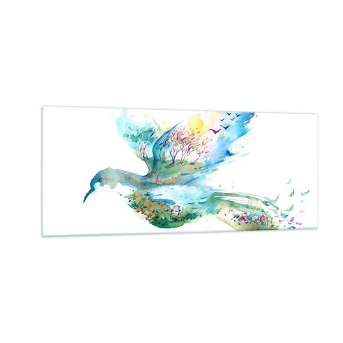 Cuadro sobre vidrio - Impresiones sobre Vidrio - En las alas de la naturaleza - 100x40 cm