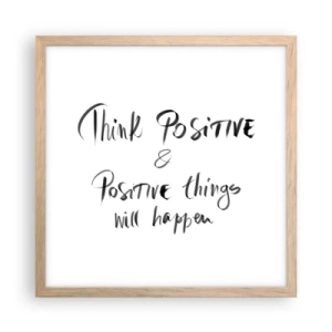 Póster en marco roble claro - ¿Cómo vivir? - 40x40 cm