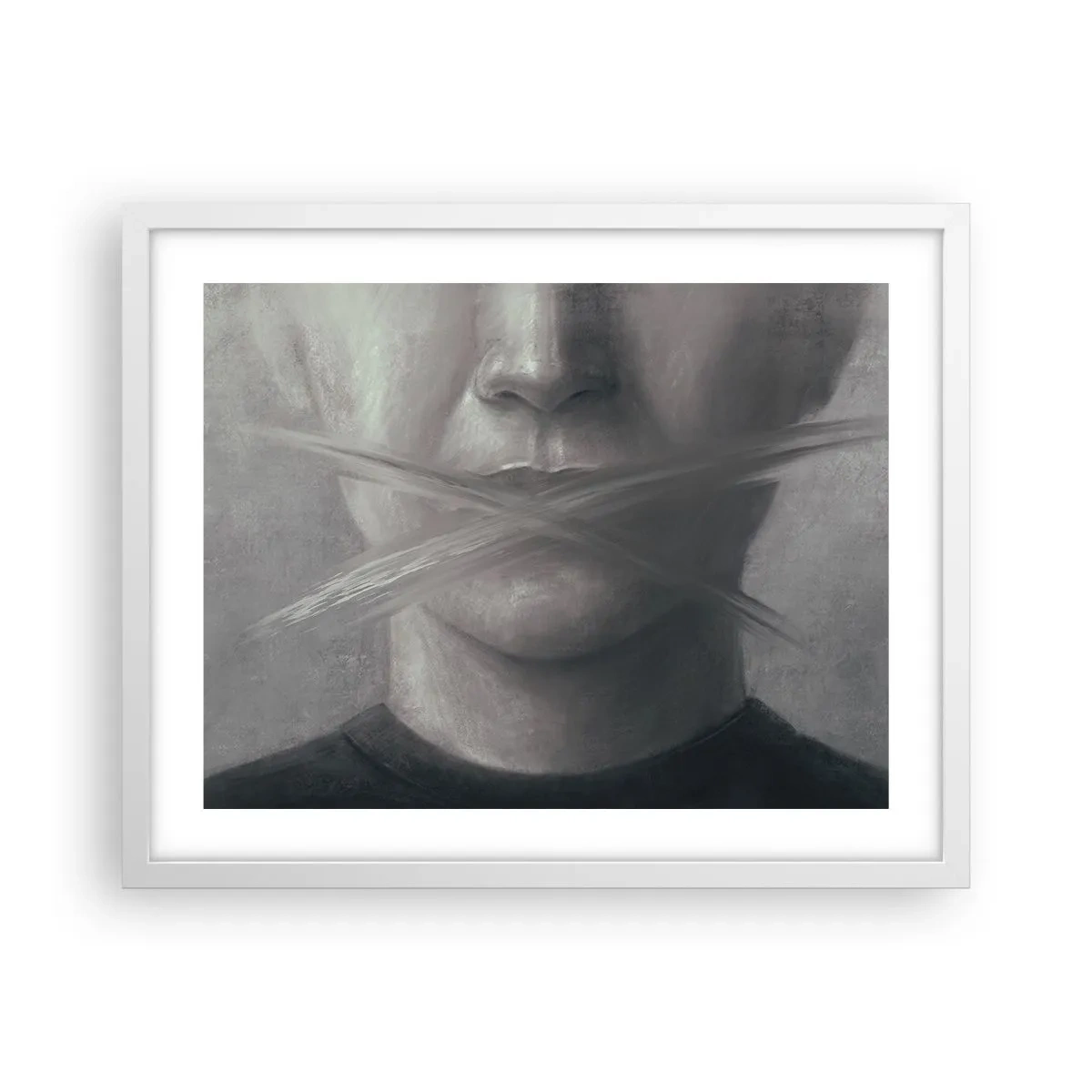 Póster en marco blanco - Ni una palabra - 50x40 cm