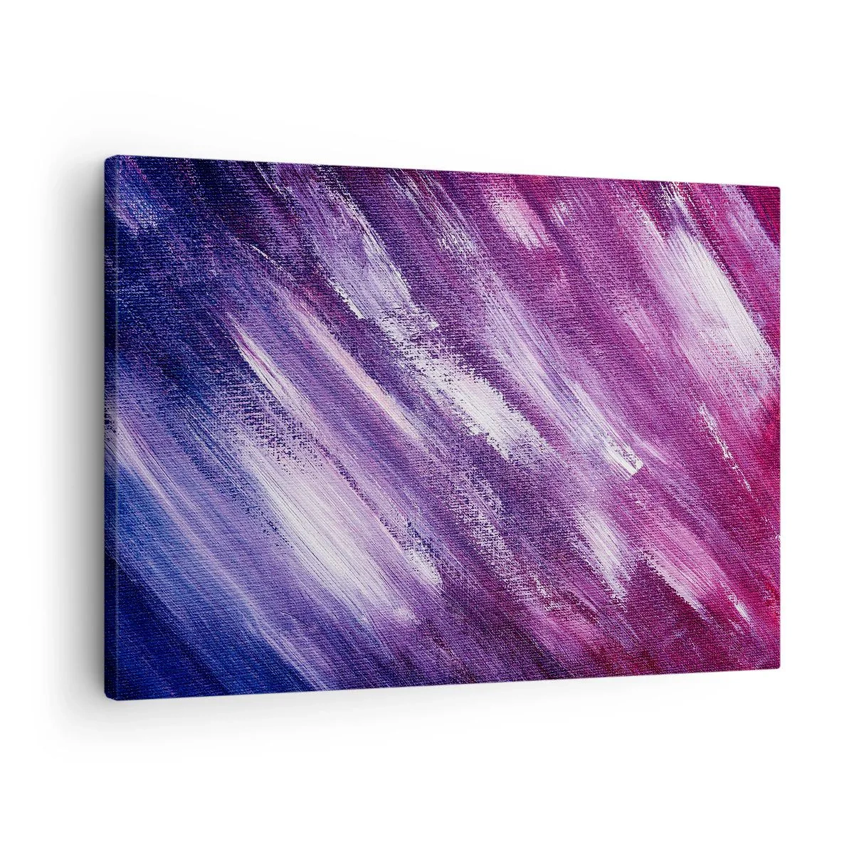 Cuadro sobre lienzo - Impresión de Imagen - Pinceladas abstractas en tonos morados y rosas - 70x50cm - Cuando sopla el viento del sol - Decoración de pared moderna para salón y dormitorio ARTTOR