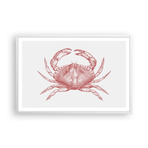 Póster en marco blanco - El explorador de las rocas - 91x61 cm