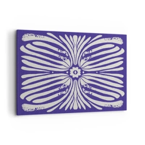Cuadro sobre lienzo - Impresión de Imagen - Patrón étnico en tonos morados y blancos. - 100x70cm - Inspiraciones étnicas - Decoración de pared moderna para salón y dormitorio ARTTOR