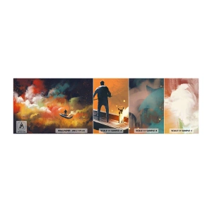 Muestra De Fotomural Standard Eco - En barco por la galaxia - Abstracción, Fantasía, Viaje - 100x30 cm