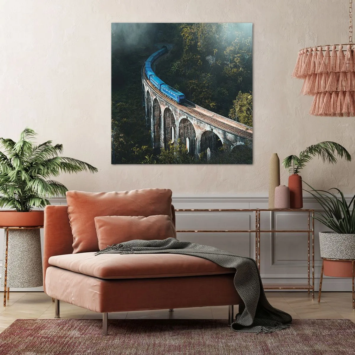 Cuadro sobre lienzo - Impresión de Imagen - Vías sobre la naturaleza - 70x70 cm