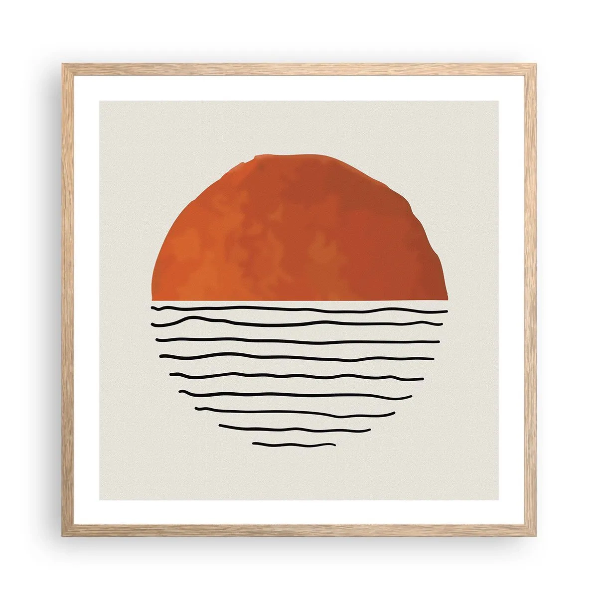 Póster en marco roble claro - En un ambiente japonés - 60x60 cm
