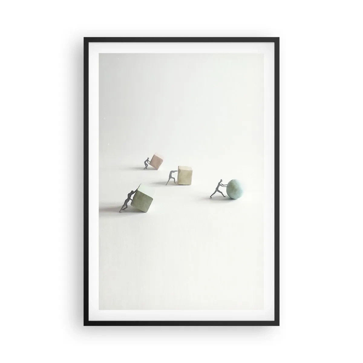 Póster en marco negro - El avance de la geometría - 61x91 cm