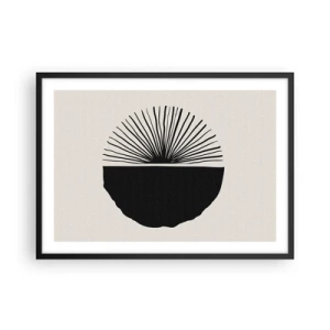 Póster en marco negro - Motivo negro minimalista sobre fondo claro. - 70x50cm - Un abanico de posibilidades - Decoración de pared moderna para salón y dormitorio ARTTOR
