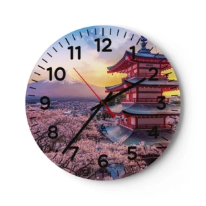 Reloj de pared - Reloj de vidrio - La esencia del espíritu japonés - 40x40 cm