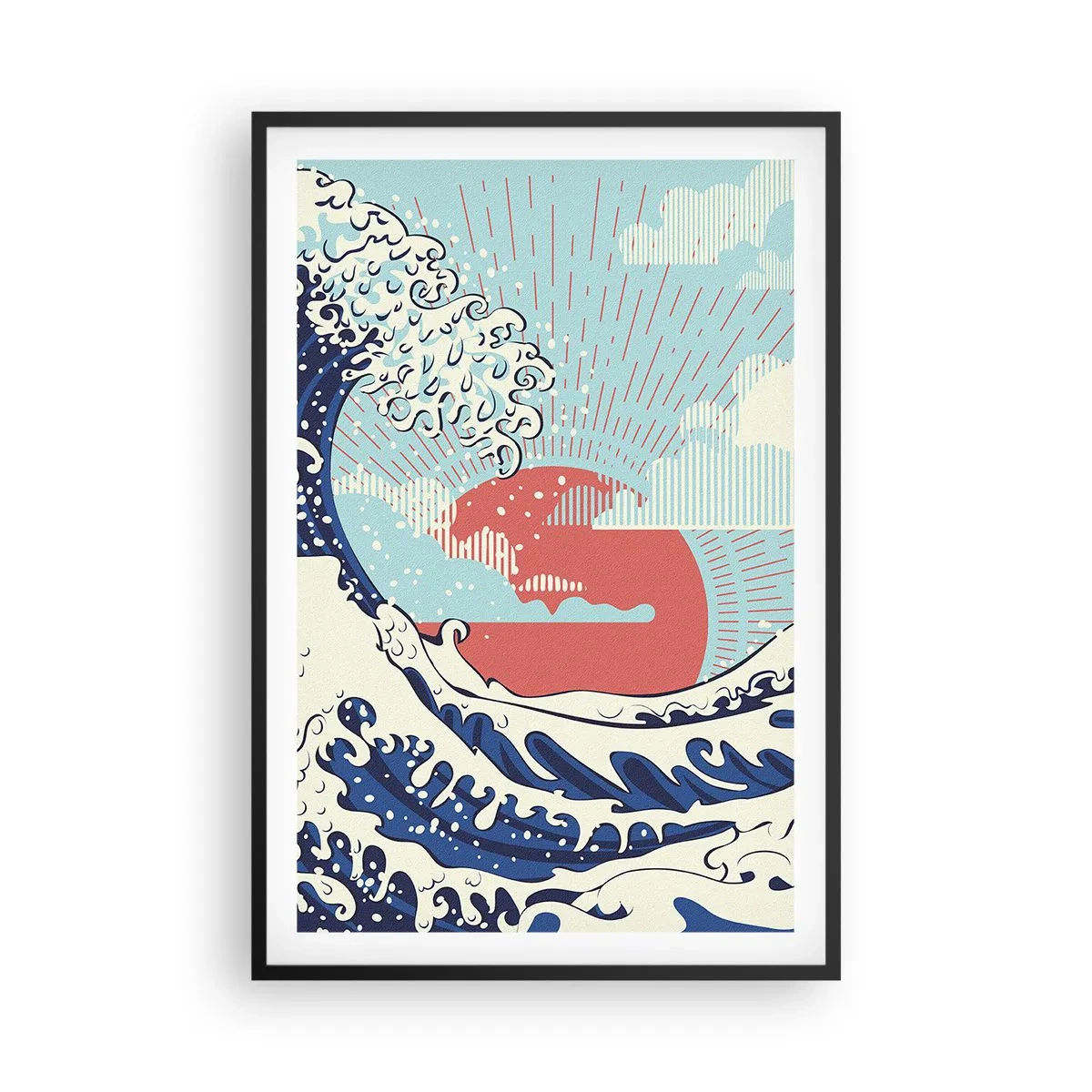 Póster en marco negro - De inspiración japonesa - 61x91 cm