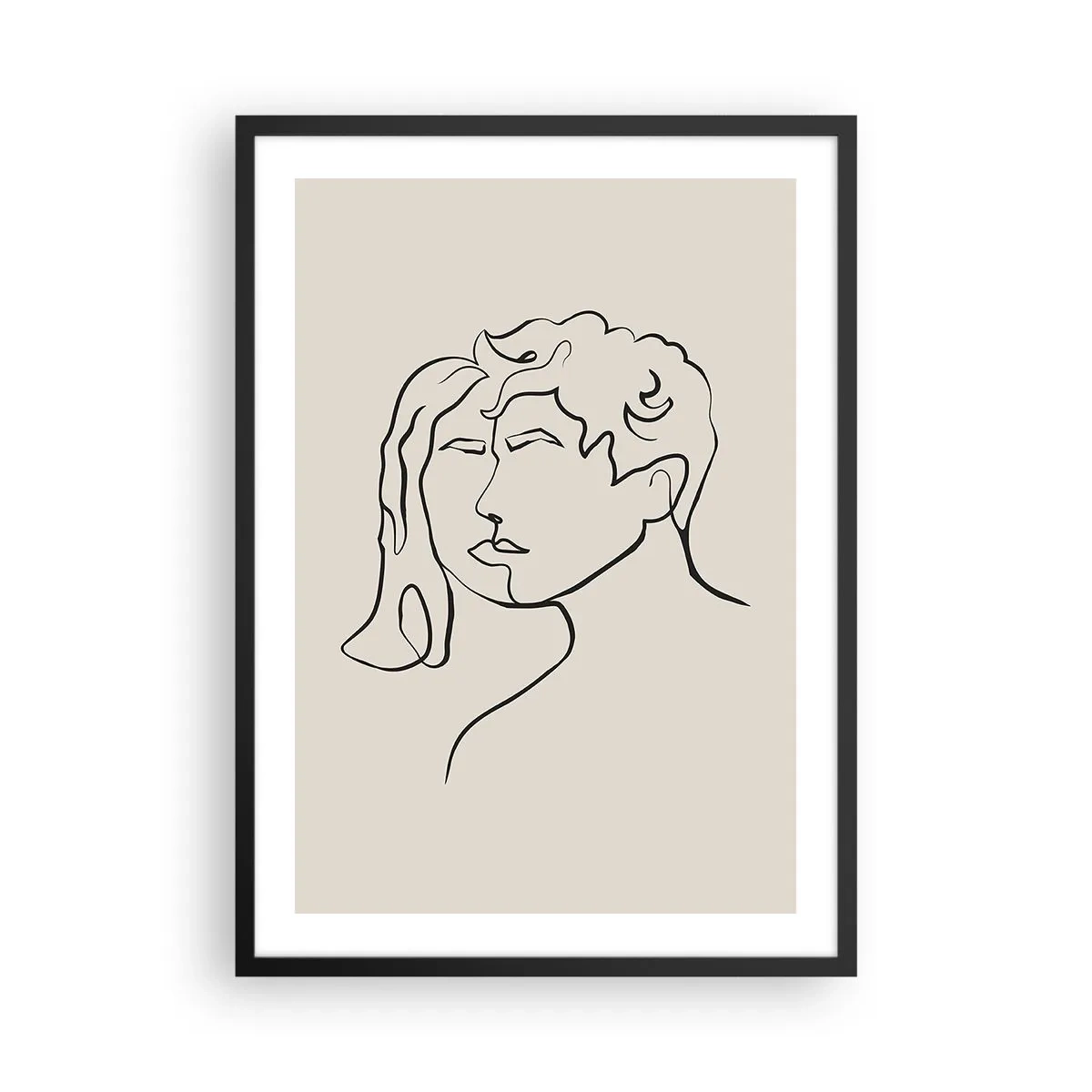 Póster en marco negro - Y se convirtieron en uno - 50x70 cm