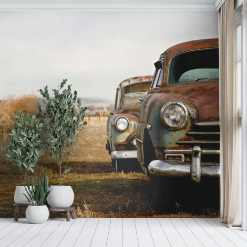 Fotomural Premium Sand - Un merecido descanso - Carro viejo, Automotor, Vintage - 200x140 cm