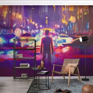Fotomural personalizado Standard Eco - Inmerso en la luz - Ciudad, Hombre, Nueva York
