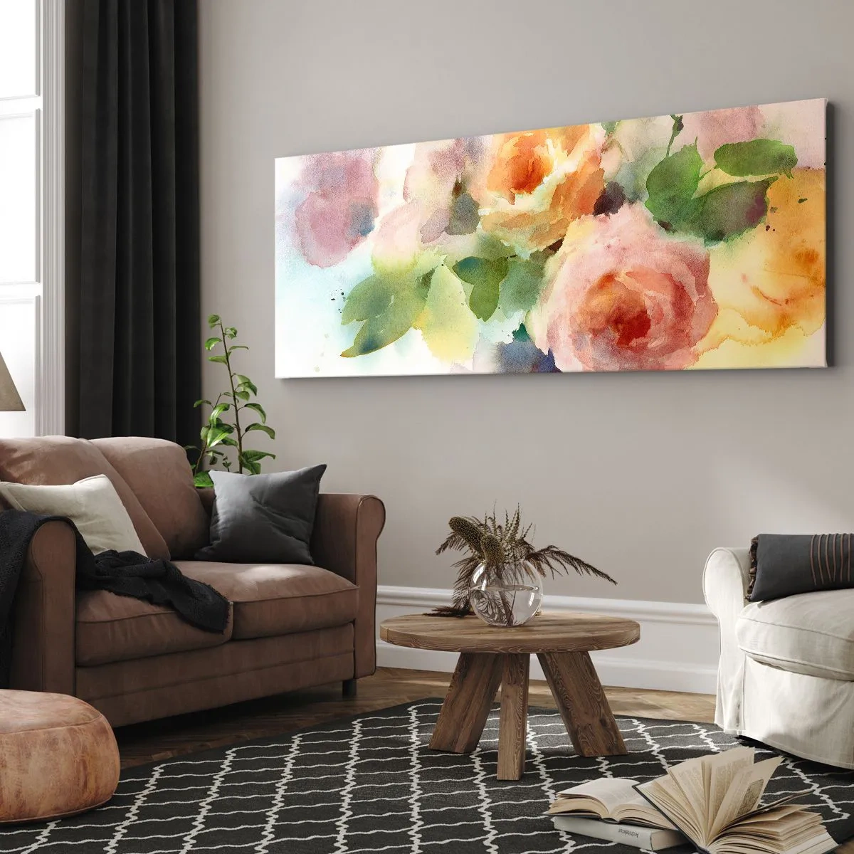 Cuadro sobre lienzo - Impresión de Imagen - Delicado como una acuarela - 100x40 cm