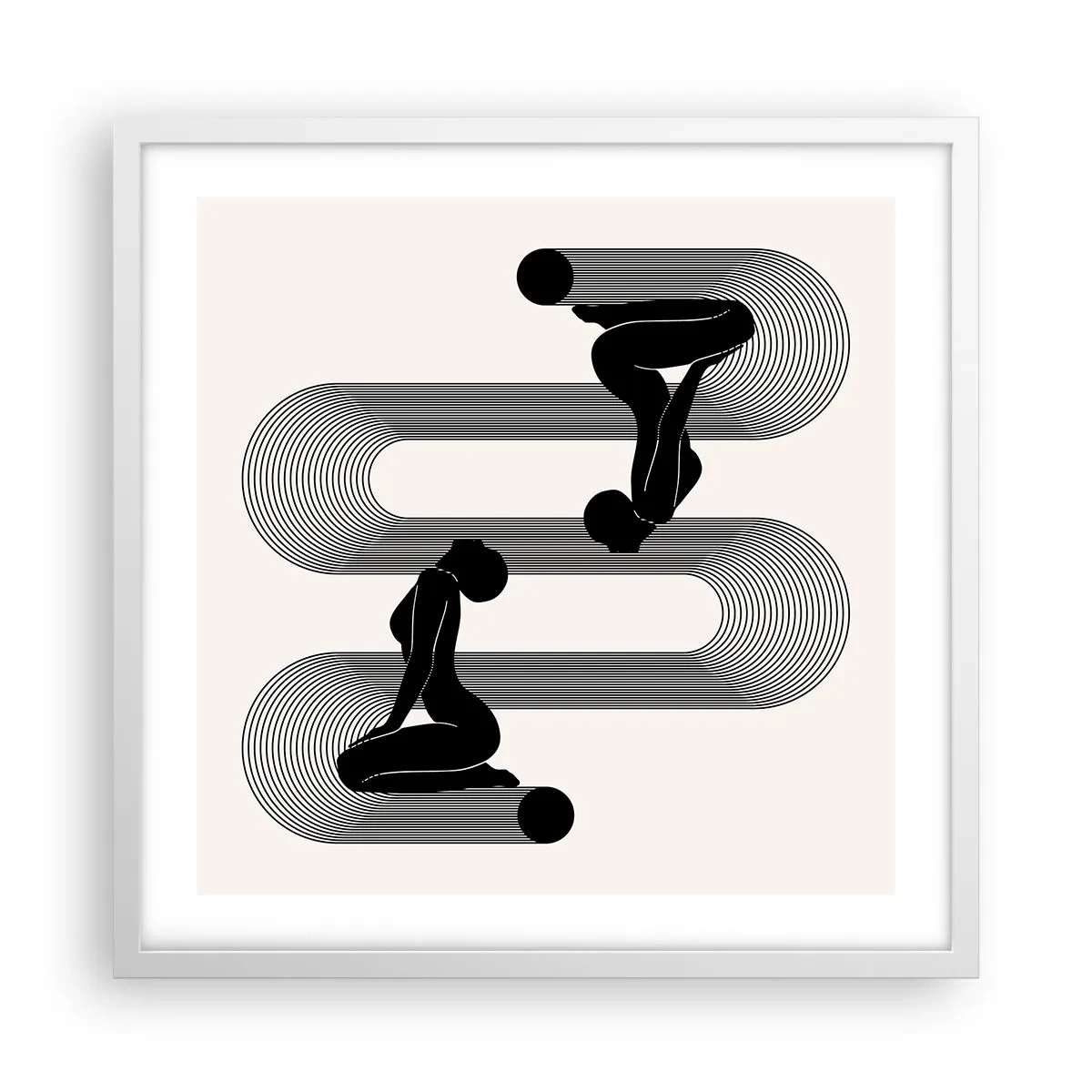 Póster en marco blanco - Simetría sensual - 50x50 cm