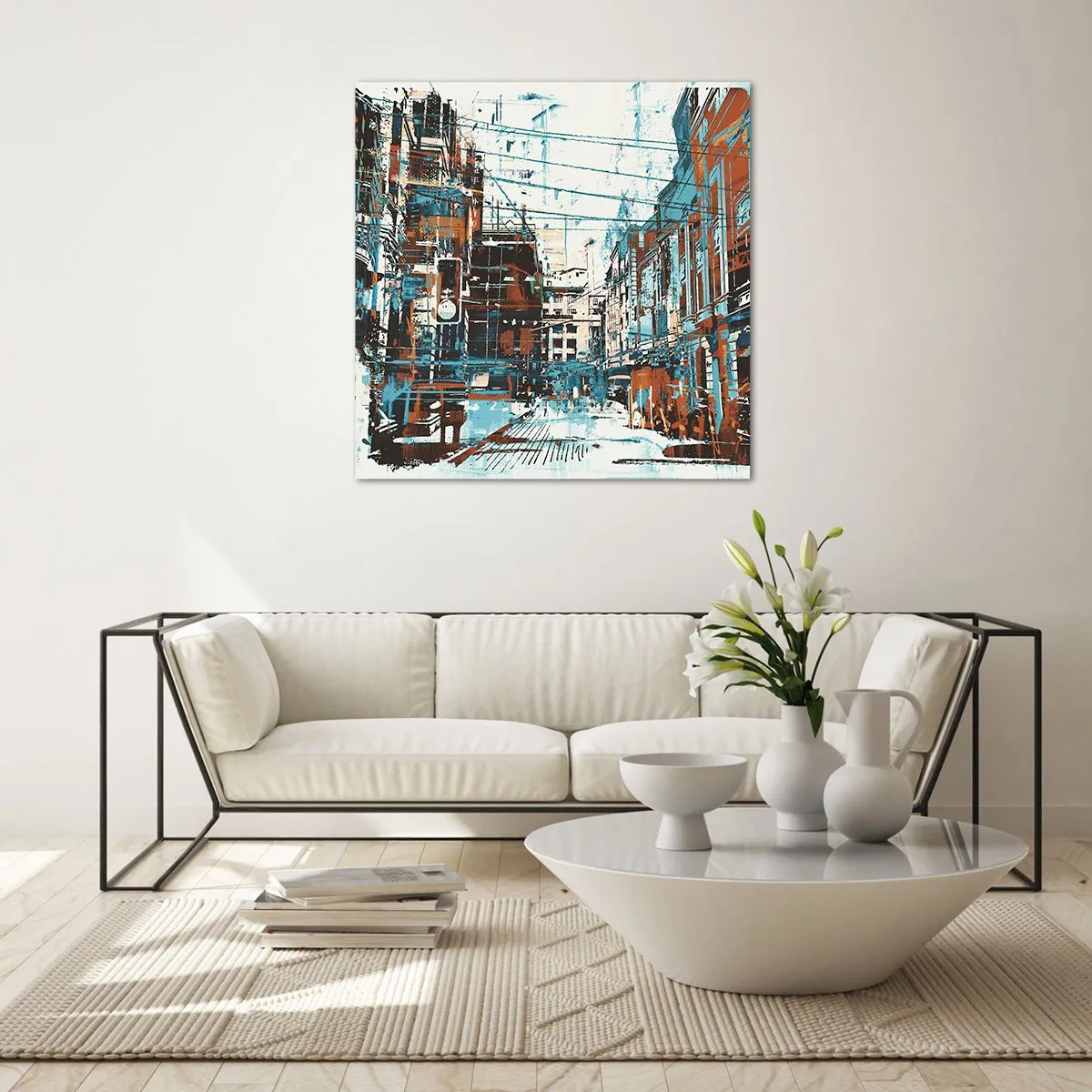 Cuadro sobre vidrio - Impresiones sobre Vidrio - El sendero de la ciudad - 70x70 cm