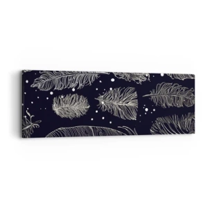 Cuadro sobre lienzo - Impresión de Imagen - Encaje de plumas - 90x30 cm