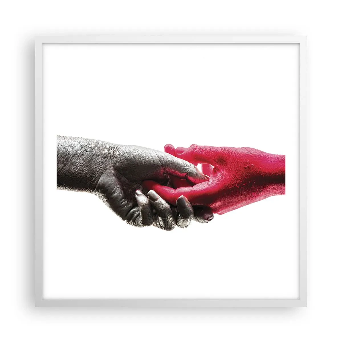Póster en marco blanco - Juntos, aunque diferentes - 60x60 cm