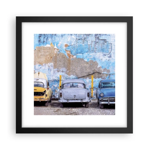 Póster en marco negro - Reunión de veteranos - 30x30 cm