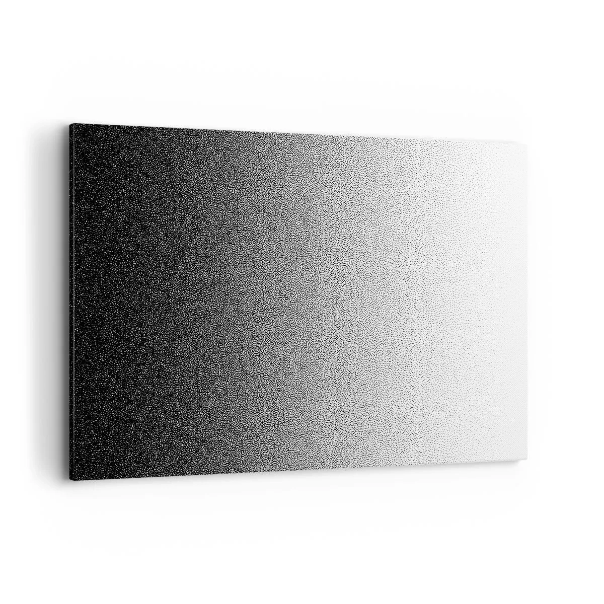 Cuadro sobre lienzo - Impresión de Imagen - Degradado minimalista en blanco y negro en punto - 100x70cm - Hacia la luz - Decoración de pared moderna para salón y dormitorio ARTTOR