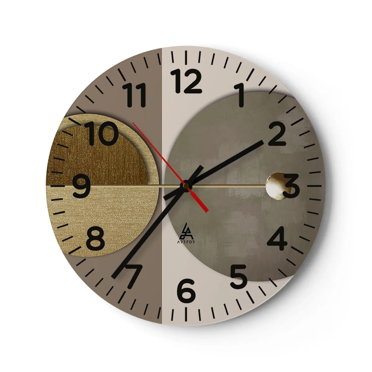Reloj de pared - Reloj de vidrio - Equilibrio perfecto - 40x40 cm