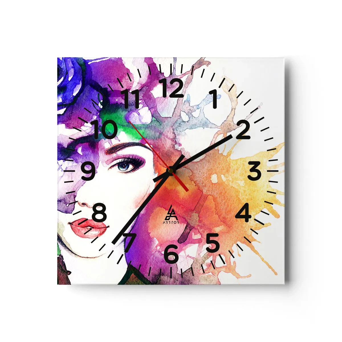 Reloj de pared - Reloj de vidrio - Con la cabeza en las nubes - 30x30 cm