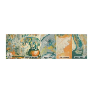 Muestra de fotomural Premium Canvas - ¡Viva el circo! - Abstracción, Elefante, Circo - 100x30 cm