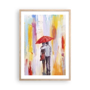 Póster en marco roble claro - Que siga lloviendo - 50x70 cm