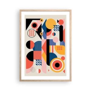 Póster en marco roble claro - Composición: juegos - 50x70 cm