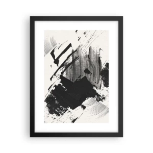 Póster en marco negro - Abstracción: la expresión del negro - 30x40 cm