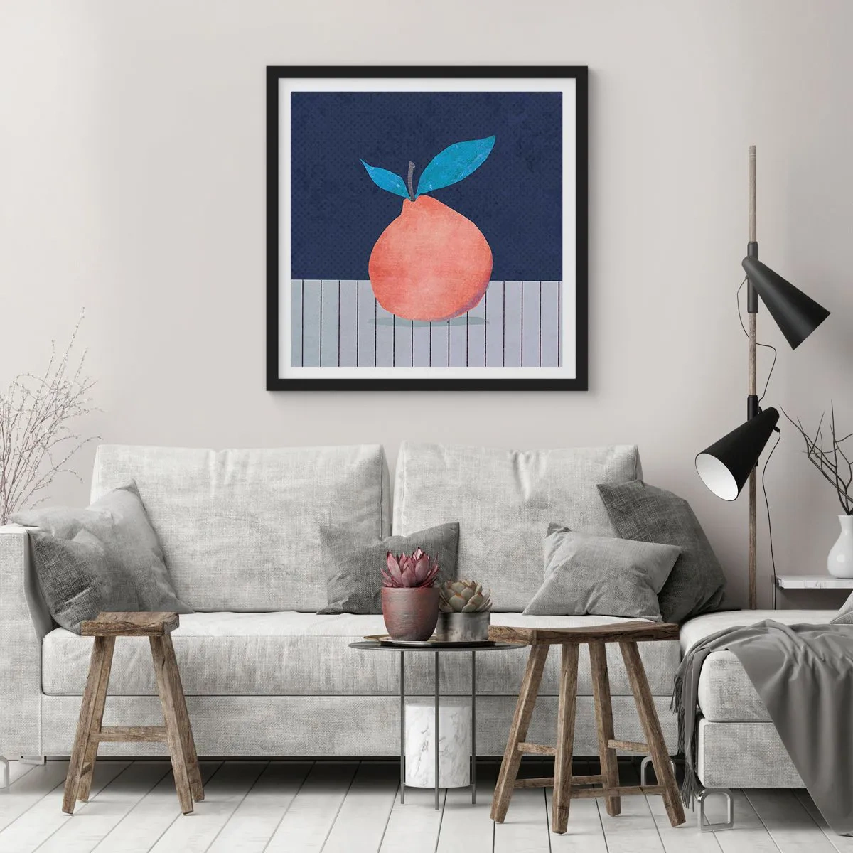 Póster en marco negro - Convexidad y plano - 60x60 cm